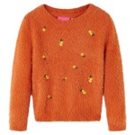 vidaXL Dječji džemper pleteni tamnonarančasti 116