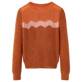 VidaXL Dječji pulover pleteni boja konjaka 140