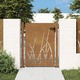 Vrtna vrata 105 x 130 cm od čelika COR-TEN s uzorkom trave