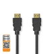 Kabel NEDIS, HDMI (M) na HDMI (M), crni, 1.5m, ethernet, pozlaćeni, 4K@60Hz, 18Gbps, polybag