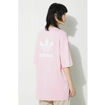 ADIDAS ORIGINALS Široka majica 'Trefoil' roza / bijela