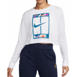 Ženska majica dugih rukava Nike Court Dri-Fit Slam Long Sleeve Cropped Tennis T-Shirt - white