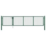 vidaXL Vrtna vrata čelična 350 x 75 cm zelena