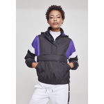 Women's 3-Tone Padded Tug Jacket Black/Ultraviolet/White siva