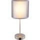 GLOBO 15190T | Theo Globo stolna svjetiljka 35cm s prekidačem 1x E14 poniklano mat, bijelo, sivo
