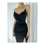 40291 Dewberry Evening Engagement Wedding Graduation Dress-BLACK crna