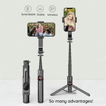 Techsuit - Selfie Stick - Stabilni aluminijski tronožac-106 cm - crni