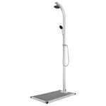 Vrtni tuš sa sivom bazom 220 cm aluminijski - Siva 110 x 62 x 5 cm 1