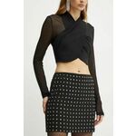 Suknja Karl Lagerfeld boja: crna, mini, ravna, 246W1203