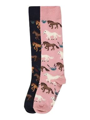 EWERS Čarape 'Pferde' roza / mornarsko plava / miks boja