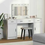 vidaXL Set od 3 Bijela MDF, Staklo Kompatibilan Toaletni stol