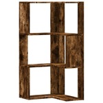 vidaXL Kutni regal za knjige 3 razine boja hrasta 50x50x102 cm drveni