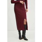 Suknja Dkny boja: bordo, midi, ravna, DJ4R0377