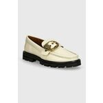 Kožne mokasinke Kurt Geiger London Mayfair Chunky Loafer za žene, boja: bež, ravni potplat, 573010109