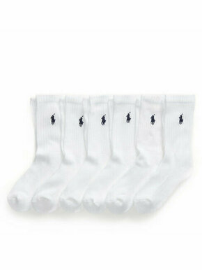 Set od 6 pari dječjih visokih čarapa Polo Ralph Lauren 444928208001 White