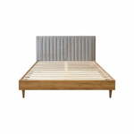 Svijetlo sivi/u prirodnoj boji bračni krevet s podnicom 180x200 cm Oceane – Bobochic Paris