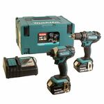 Makita aku bušilica - odvijač 18V + baterija 4,0 Ah x 2kom + punjač