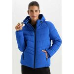 DEFACTO Fit Water Repellent Puffer Jacket Hooded Zippered Pocket plava
