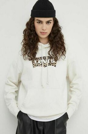 LEVI'S ® Sweater majica 'Graphic Standard Hoodie' boja pijeska / tamno smeđa / crna / bijela
