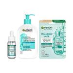 Garnier Skin Naturals Hyaluronic Aloe Replumping Super Serum Set serum za lice 30 ml + maska za lice 1 kom + krema za čišćenje 250 ml za žene