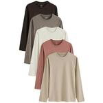 Next Majica tamno bež / taupe siva / svijetlosiva / pastelno crvena / crna 23996480
