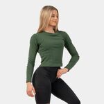 Nebbia Organic Cotton Ribbed Long Sleeve Top