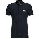 Muški teniski polo BOSS x Matteo Drop-needle Polo Shirt With Contrast Logos - dark blue