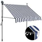 vidaXL Tenda na ručno uvlačenje s LED svjetlima 200 cm plavo-bijela