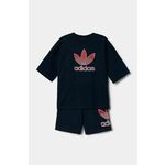 Pamučna dječja trenirka adidas Originals boja: tamno plava, JC9172