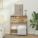 vidaXL Artisan Oak Konstruirano drvo 79 x 41 x 140 cm Ogledalo