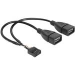 Delock USB kabel USB 2.0 8-polni konektor za stupove, USB-A utičnica 20.00 cm crna ul certificiran