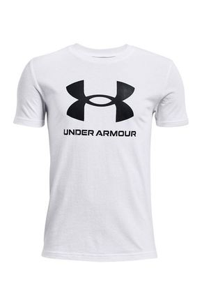 Under Armour - Dječja majica kratkih rukava 122-170 cm - bijela. Majica kratkih rukava iz kolekcije Under Armour. Model izrađen od materijala s tiskom.