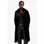 Dvostrani kaput AllSaints SERRA za žene, boja: crna, za zimu, W119LB