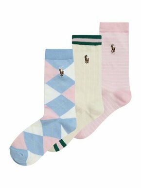 Polo Ralph Lauren Čarape 'MAIDSTONE' svijetloplava / svijetložuta / roza / bijela