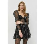Haljina For Love & Lemons boja: crna, mini, širi se prema dolje