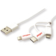 Roline USB2.0 kabel za punjenje i prijenos podataka, 8pin + MicroB + Type-C, 1.0m, bijeli; Brand: ROLINE; Model: ; PartNo: ; 11.02.8329 - Connect almost all popular smartphones or tablets via Apple Lightning, USB Type C or USB Micro B plug to...