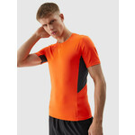 Men's Sports T-Shirt Slim Made of 4F Recycled Materials - Orange narančasta
