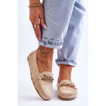 PG1 Women's Suede Loafers Beige Sorento roze