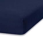 Mornarskoplava plahta s gumicom s visokim udjelom pamuka AmeliaHome Ruby, 160/180 x 200 cm