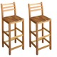 vidaXL Barske stolice od masivnog bagremovog drva 2 kom 42 x 36 x 110 cm