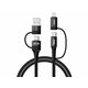 MS CABLE USB-A/C -&gt;Type C/Lightning, 4-1, PD, 1m, MS, crni; Brand: MS; Model: USB-A 2.0/C -&gt; USB-C/L, 1m, Black; PartNo: MSP40028; 0001271643 MS CABLE USB-A/C -&gt;Type C/Lightning, 4-1, PD, Nylon braided+Aluminum-alloy, Type-c -type-c :60W...