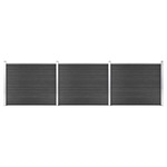 vidaXL Set panela za ogradu WPC 526 x 146 cm sivi