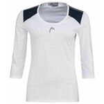 Ženska majica dugih rukava Head Club 22 Tech 3/4 Shirt W - white/dark blue