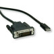 USB/Video kabel, DP Alt Mode, USB C muški - DVI (24+1) muški, 1 m, okrugli, crni, plastična vrećica