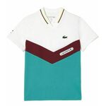 Majica za dječake Lacoste Tennis x Daniil Medvedev Jersey Polo - white/flashy yellow/bordeaux/blue