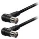 Transmedia 1,5m Cable IEC-plug right angle 9,5 mm - IEC-jack right angle 9,5 mm, BLK TRN-FK1-ZWSL