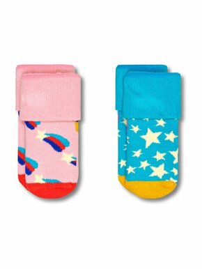 Happy Socks Čarape nebesko plava / žuta / roza / bijela