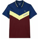 Muški teniski polo Lacoste Tennis x Daniil Medvedev Seamless Effect Polo Shirt - bordeaux/lime/navy blue