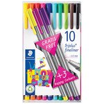 Flomaster fineliner 0,3mm 10+3 boja Triplus Staedtler 334 TB13 blister!!