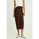 Suknja Never Fully Dressed Jaspre Skirt boja: smeđa, midi, ravna, NFDSK635